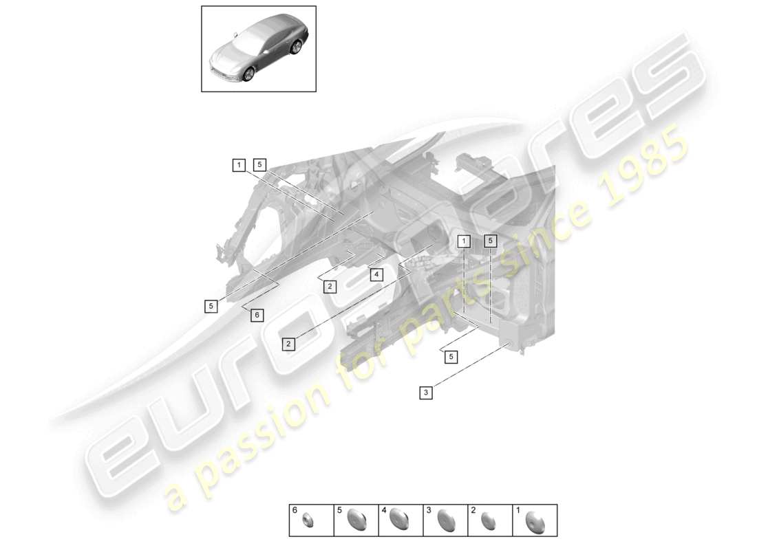 porsche 2025 (panamera 976) bungs front end parts diagram