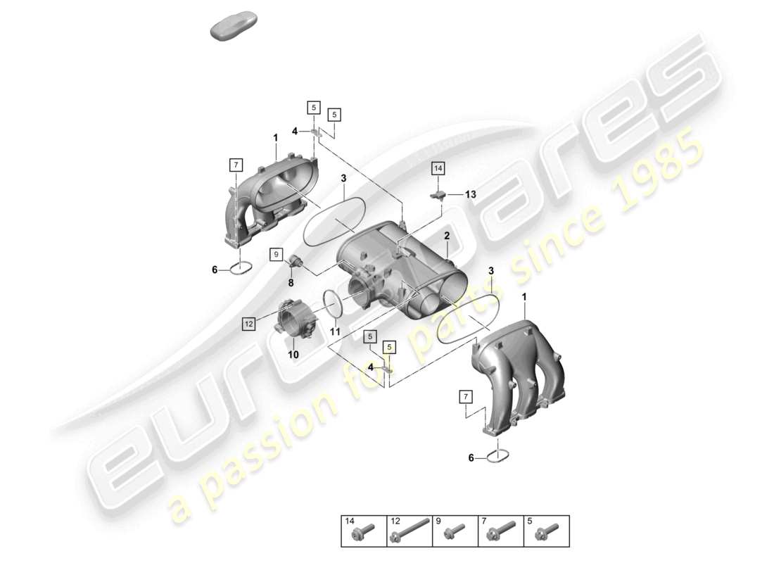 porsche 2026 (718 cayman) intake air distributor throttle valve parts diagram