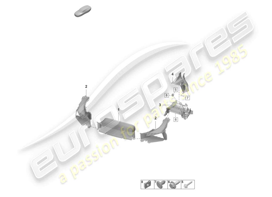 porsche 2022 (992-1 gt3/rs/st) air guide bumper gt3 rs parts diagram