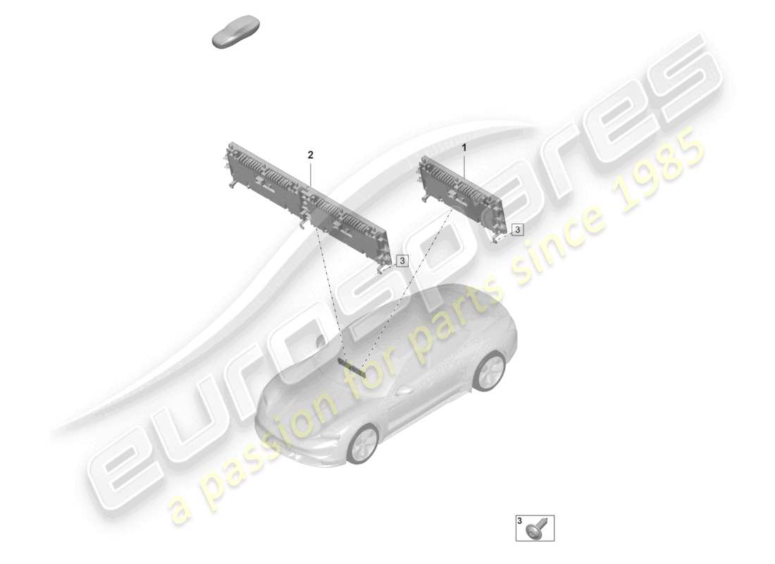 porsche 2023 (taycan 9j1-1) display unit and control panel with touchscreen parts diagram