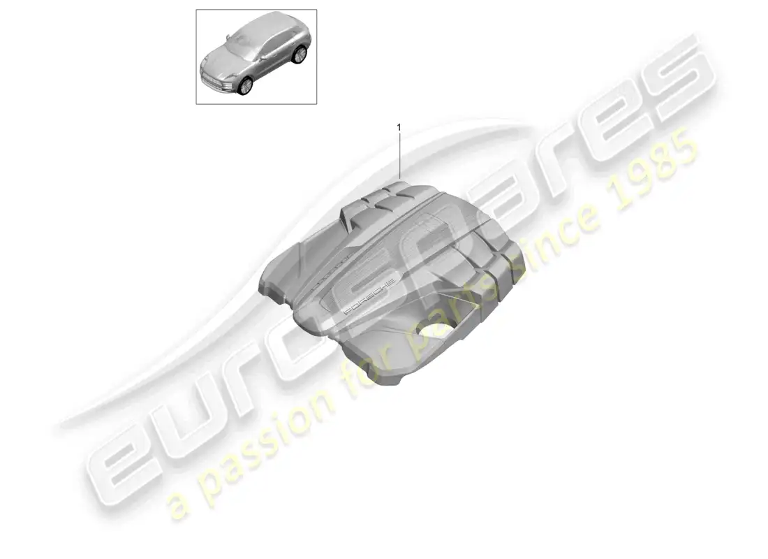 porsche 2020 (macan) engine cover engine bay parts diagram