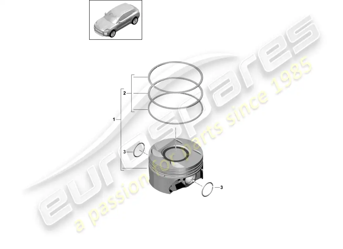 porsche 2020 (macan) piston parts diagram