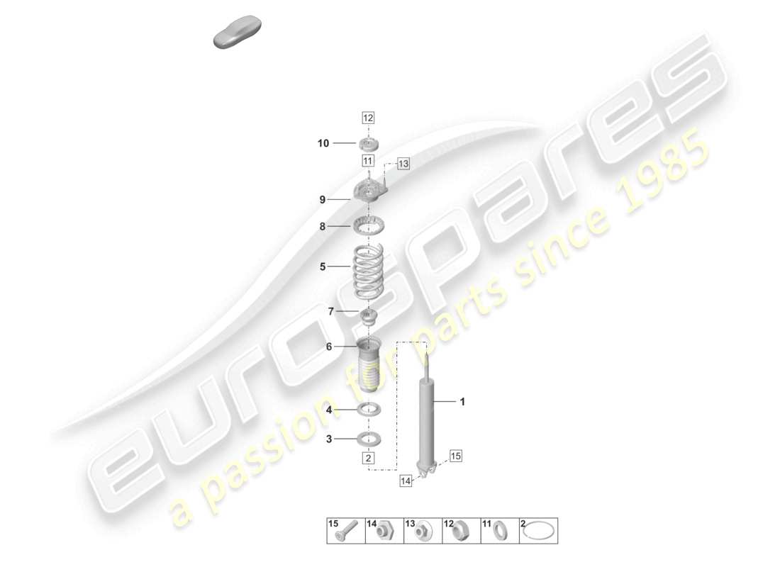 porsche 2023 (992-1 turbo / s) shock absorber (spring cyl.) individual part parts diagram