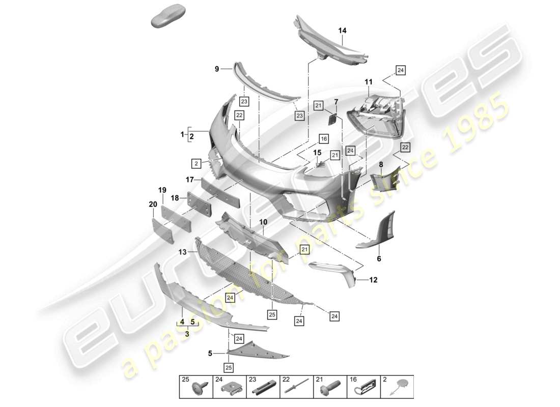 porsche 2022 (718 cayman gt4) bumper front gt4 rs part diagram