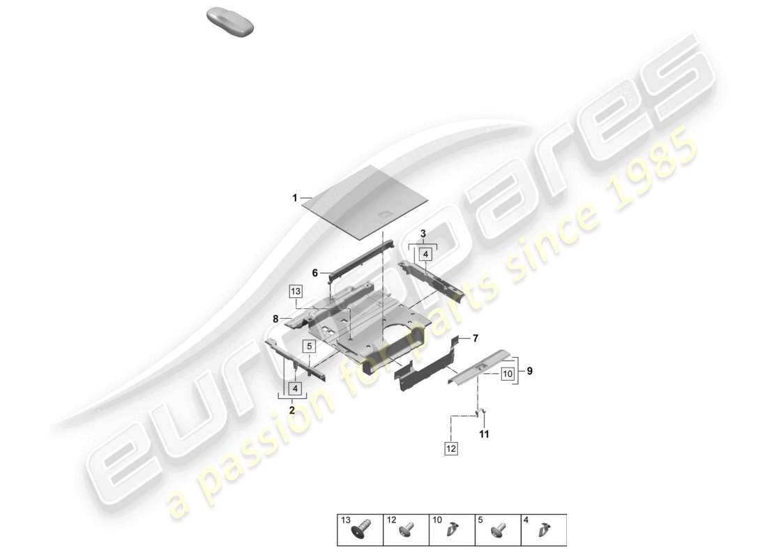 porsche 2025 (macan-e) trim for luggage compartment accessories part diagram