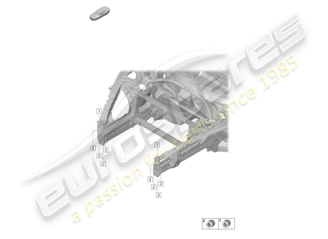 porsche 2020 (taycan 9j1-1) shock absorber mounting front part diagram