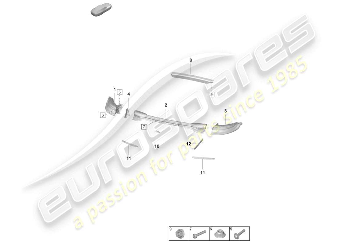 porsche 2023 (panamera 971-2) rear light additional brake light licence plate light parts diagram
