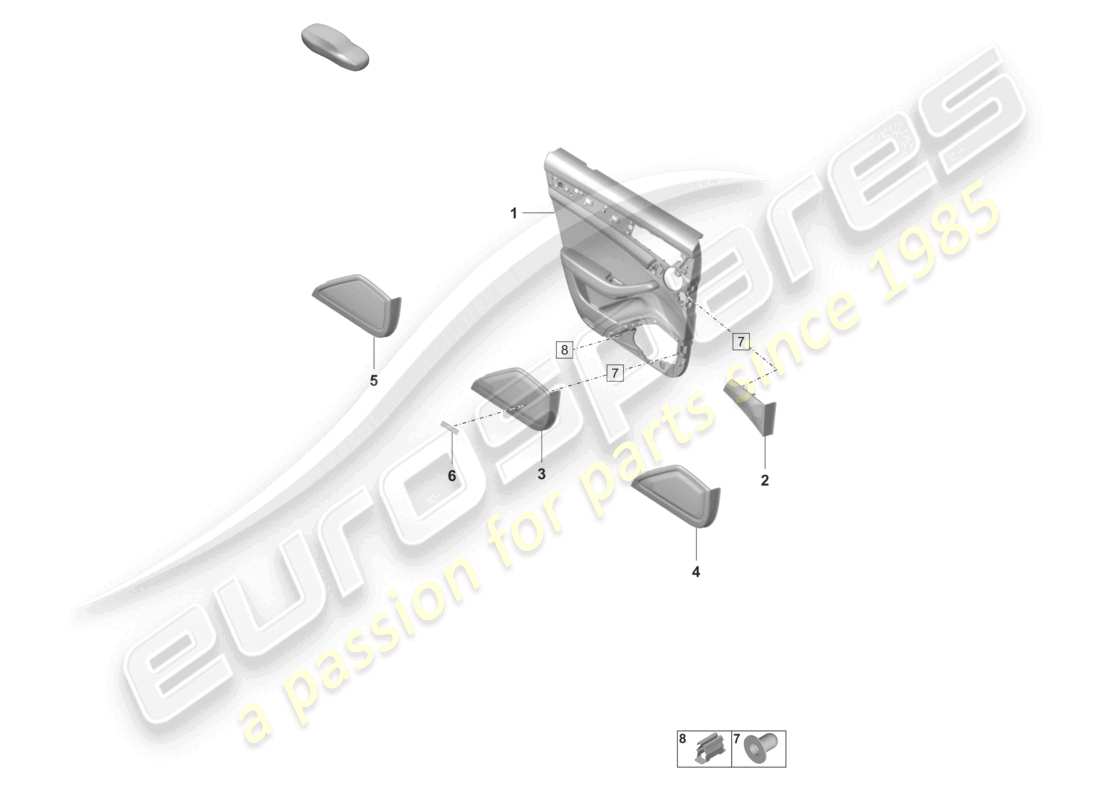 porsche 2024 (panamera 971-2) door trim panels rear leather club leather part diagram