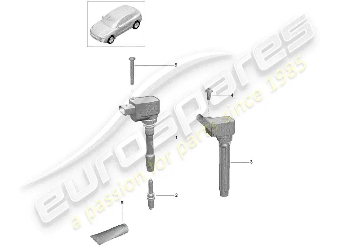 porsche 2014 (macan) ignition system parts diagram