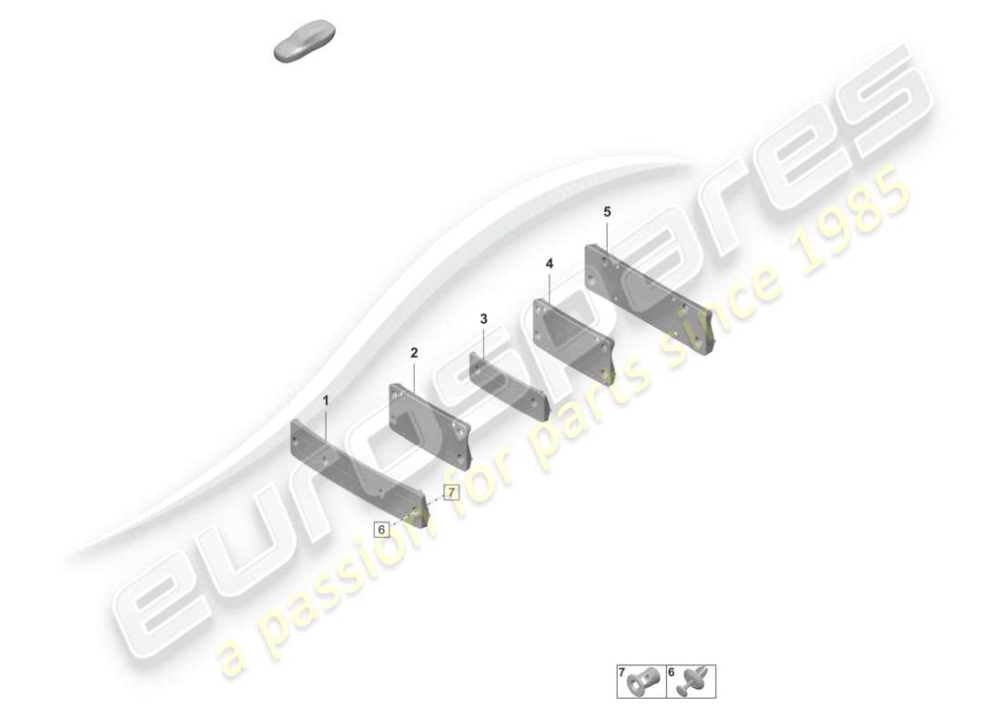 porsche 2022 (taycan 9j1-1) licence plate holder part diagram