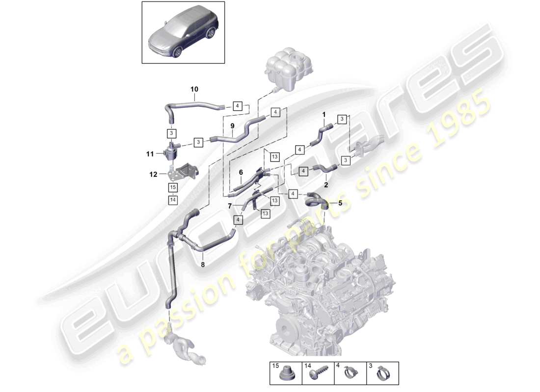 porsche 2022 (cayenne e3 9ya/9yb) heater without: auxiliary heater part diagram