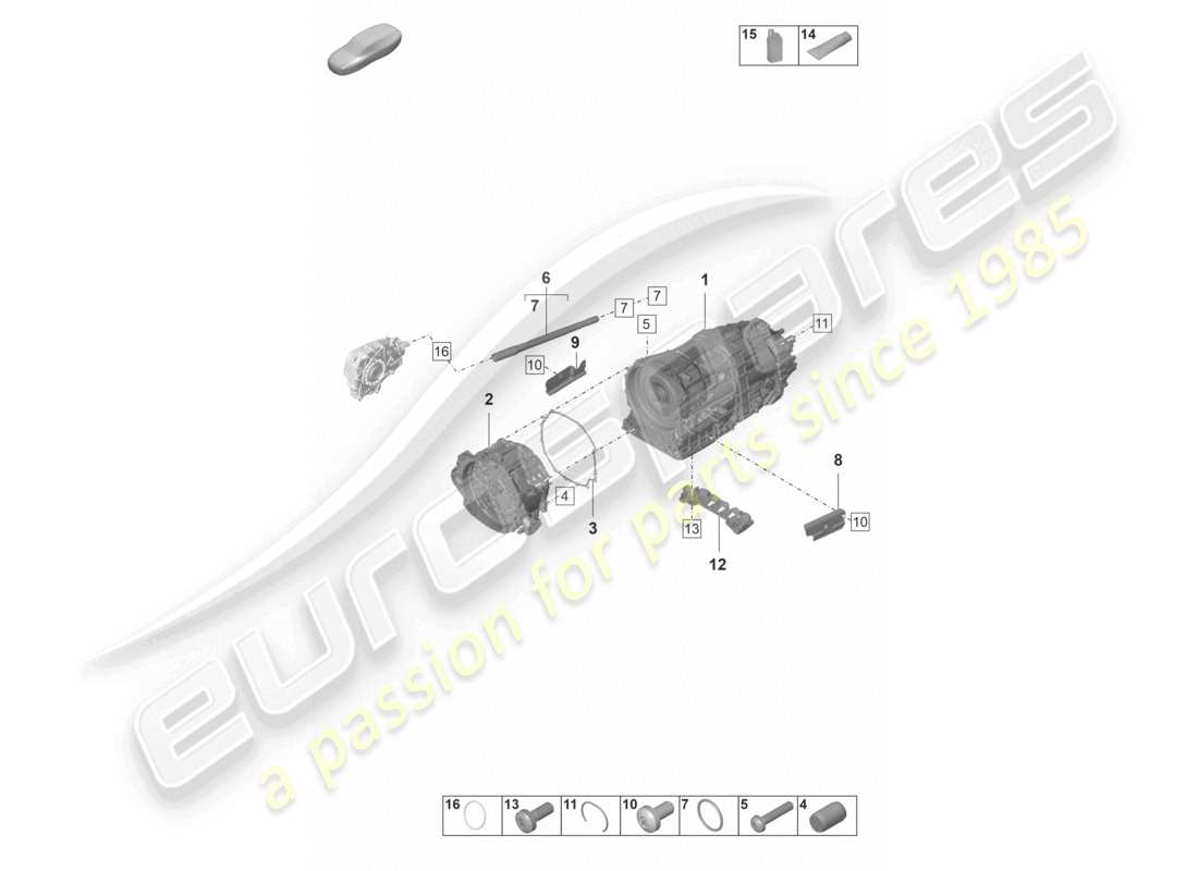 porsche 2021 (panamera 971-2) 8-speed dual clutch gearbox - pdk - for vehicles with hybrid drive part diagram