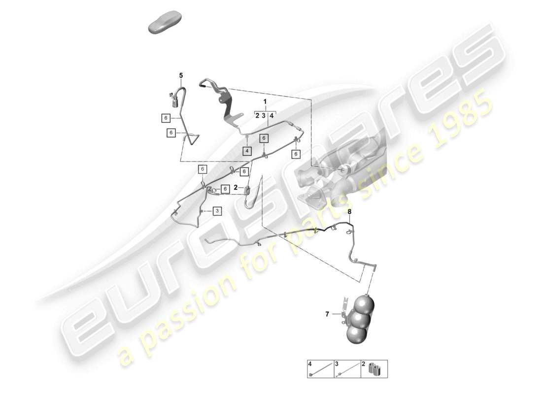 porsche 2021 (panamera 971-2) vacuum system exhaust system part diagram