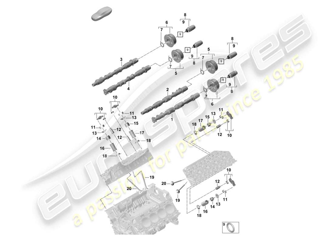 porsche 2023 (panamera 971-2) camshaft, valves parts diagram