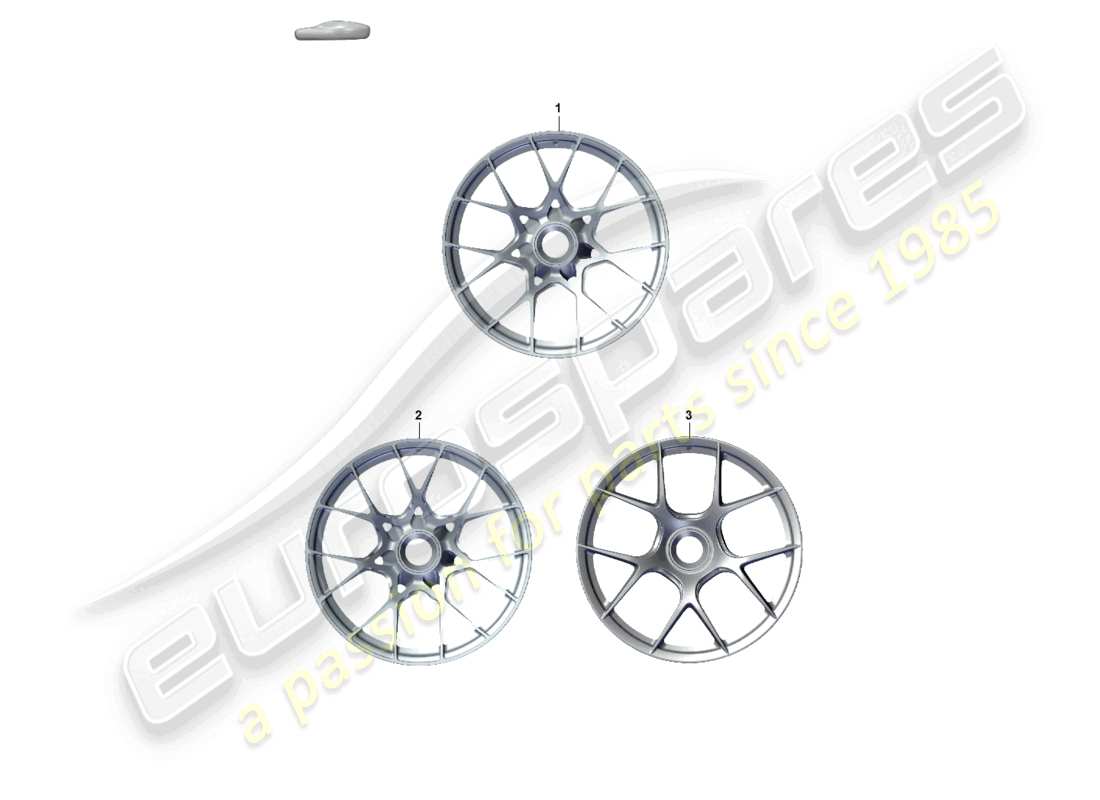 porsche 2022 (992-1 gt3/rs/st) alloy wheel central locking parts diagram