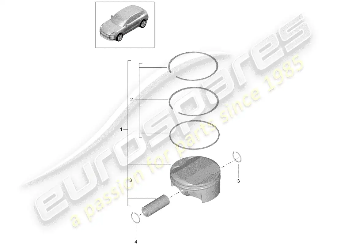 porsche 2020 (macan) piston parts diagram