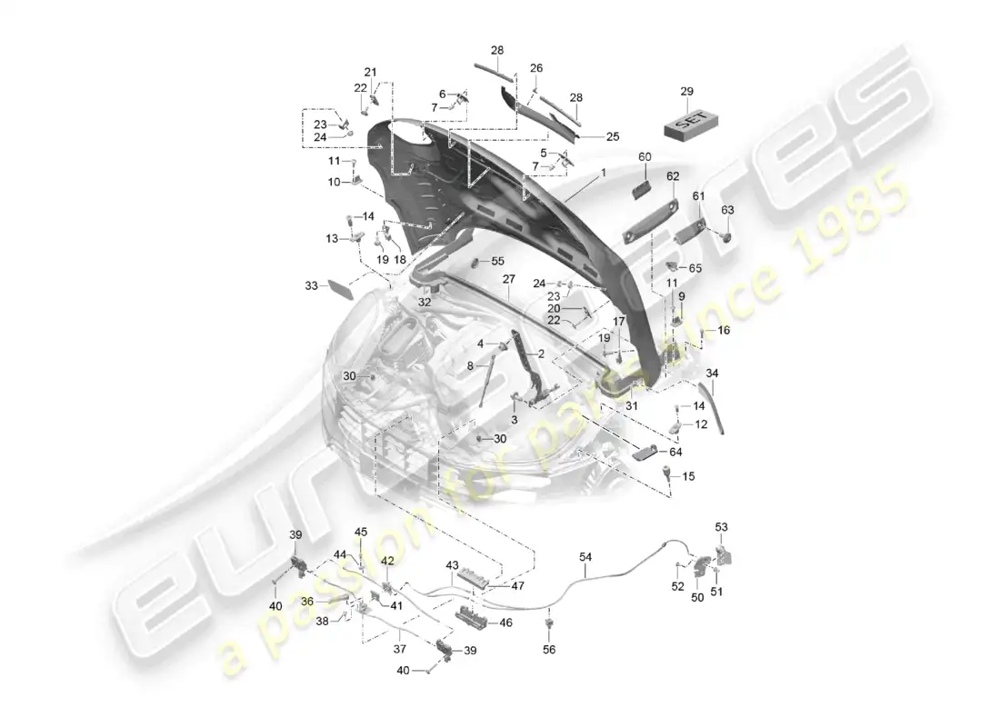 porsche 2014 (macan) cover front parts diagram