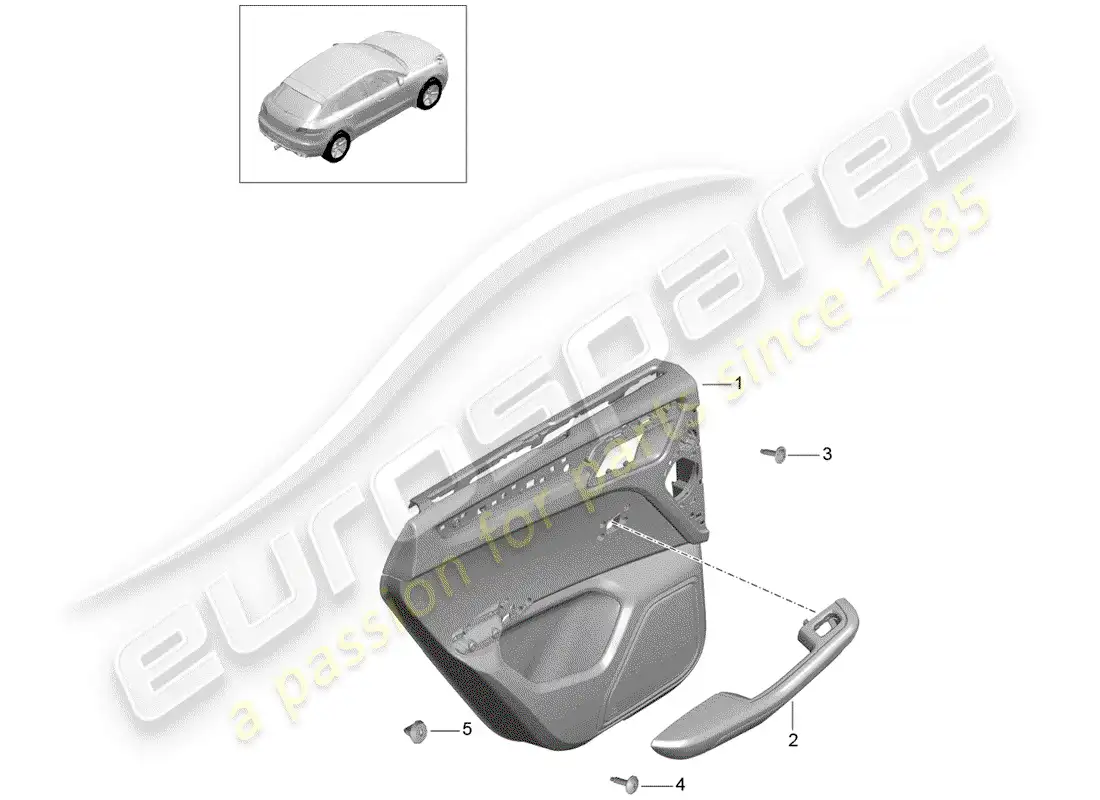 porsche 2014 (macan) door panel rear leather package two-colour slush technology parts diagram