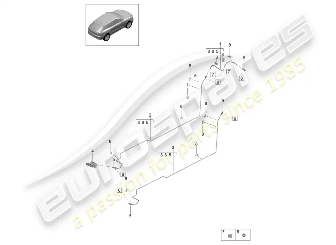 porsche 2020 (macan) fuel line for vehicles with auxiliary heater parts diagram
