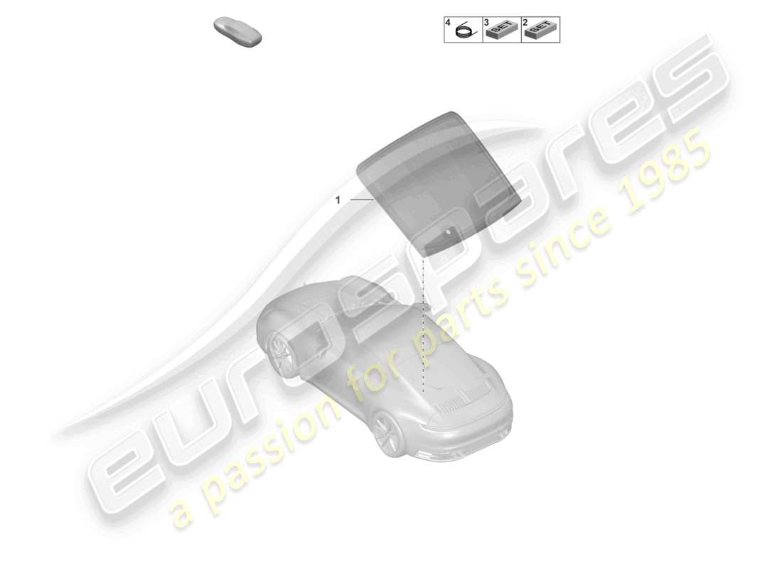 porsche 2023 (992-1) rear window parts diagram