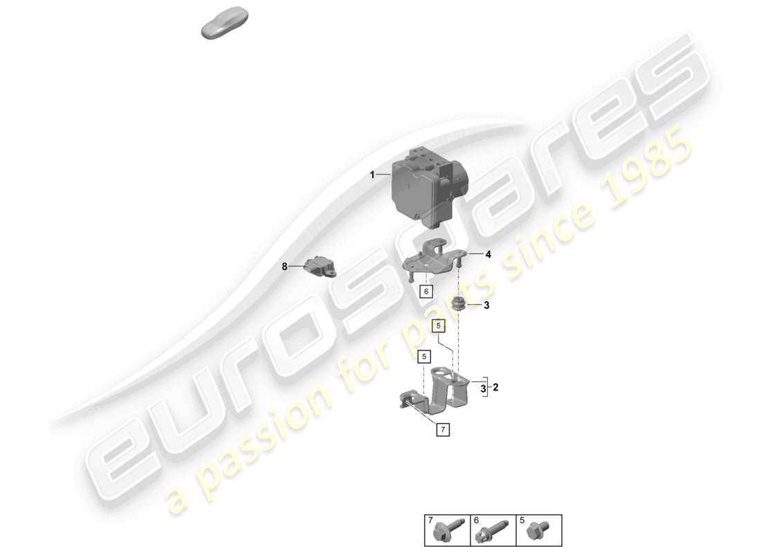 porsche 2023 (718 cayman gt4) hydraulic unit anti-locking brake syst. -abs- part diagram