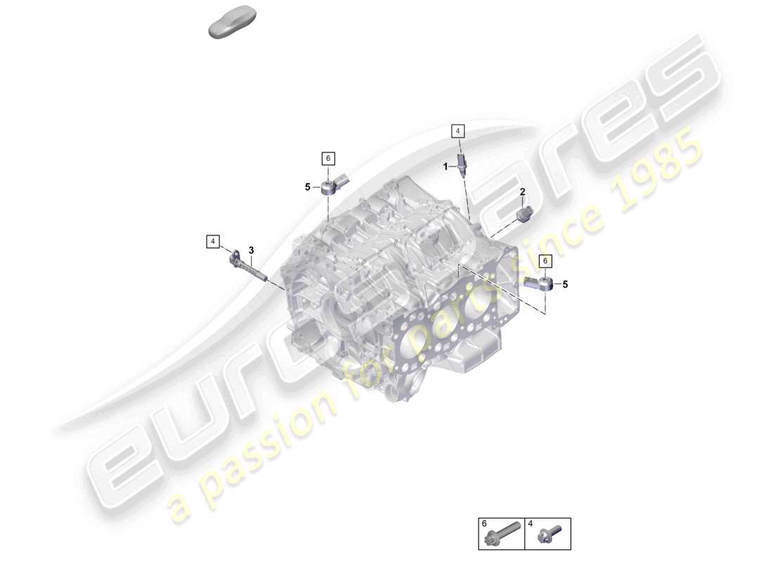 porsche 2024 (992-2) crankcase housing sensors part diagram