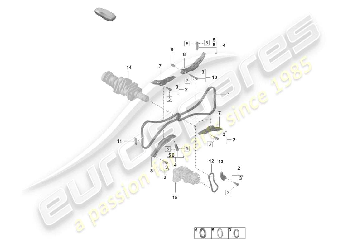porsche 2020 (992-1 turbo / s) chain tensioner timing chain parts diagram