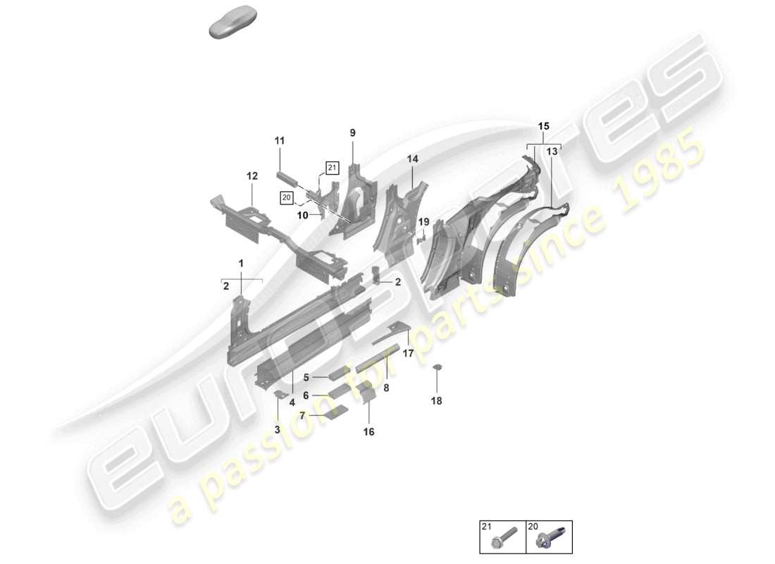 porsche 2025 (992-2 turbo / s) sill inner side part cabriolet parts diagram