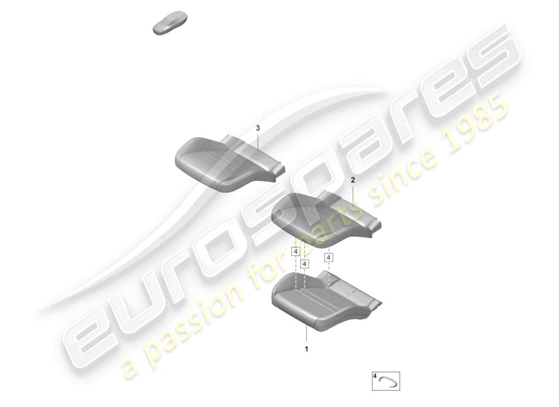 porsche 2021 (panamera 971-2) foam part seat cover comfort seat part diagram