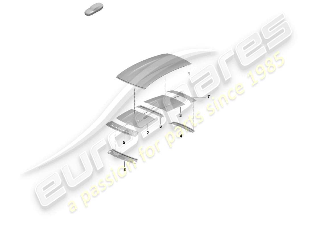 porsche 2025 (taycan 9j1-2) outer roof panel cross member parts diagram