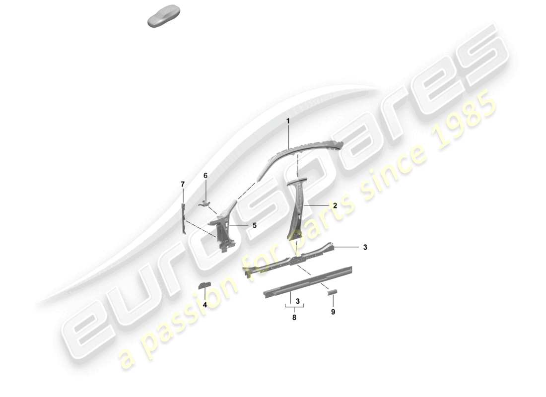 porsche 2025 (taycan 9j1-2) side panel, inner front, outer parts diagram