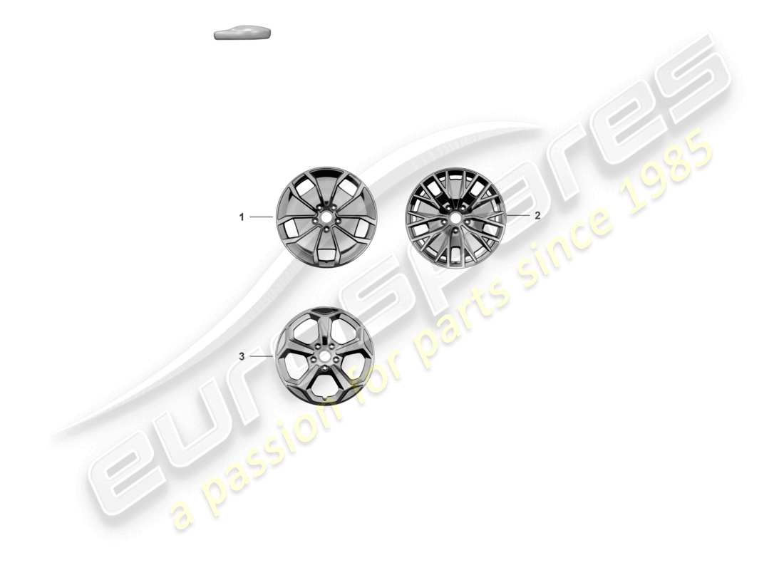 porsche 2022 (taycan 9j1-1) alloy wheel 20 part diagram
