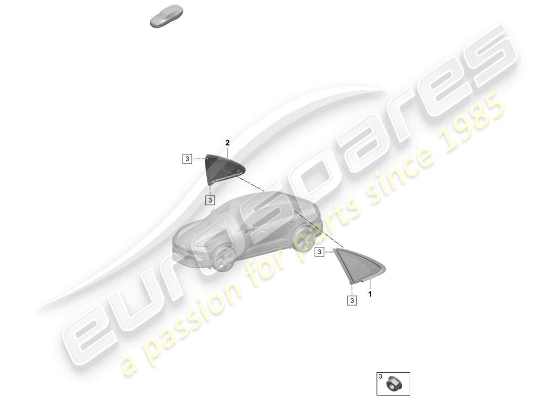 porsche 2026 (macan-e) side window (non-opening) for rear side panel part diagram