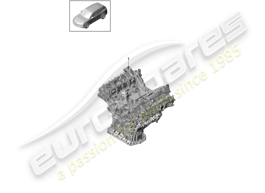 porsche 2023 (cayenne e3 9ya/9yb) base engine not ready for installation observe workshop manual -drive- part diagram