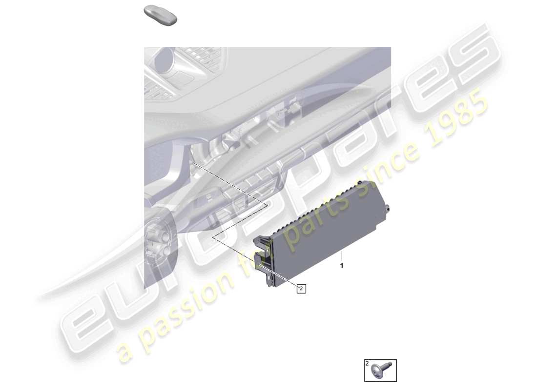 porsche 2026 (992-2 gt3) display unit and control panel with touchscreen parts diagram