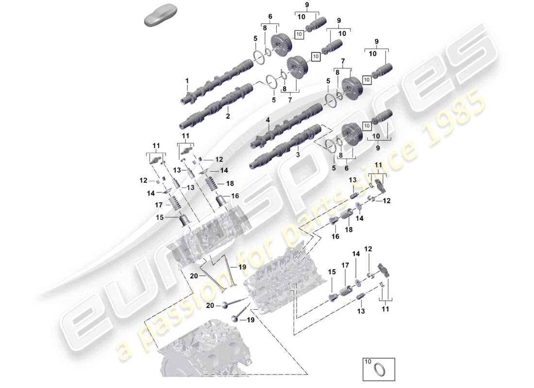 porsche 2026 (cayenne e3 pa) camshaft, valves camshaft adjuster unit part diagram