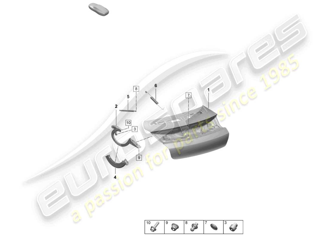 porsche 2026 (taycan 9j1-2) rear lid part diagram