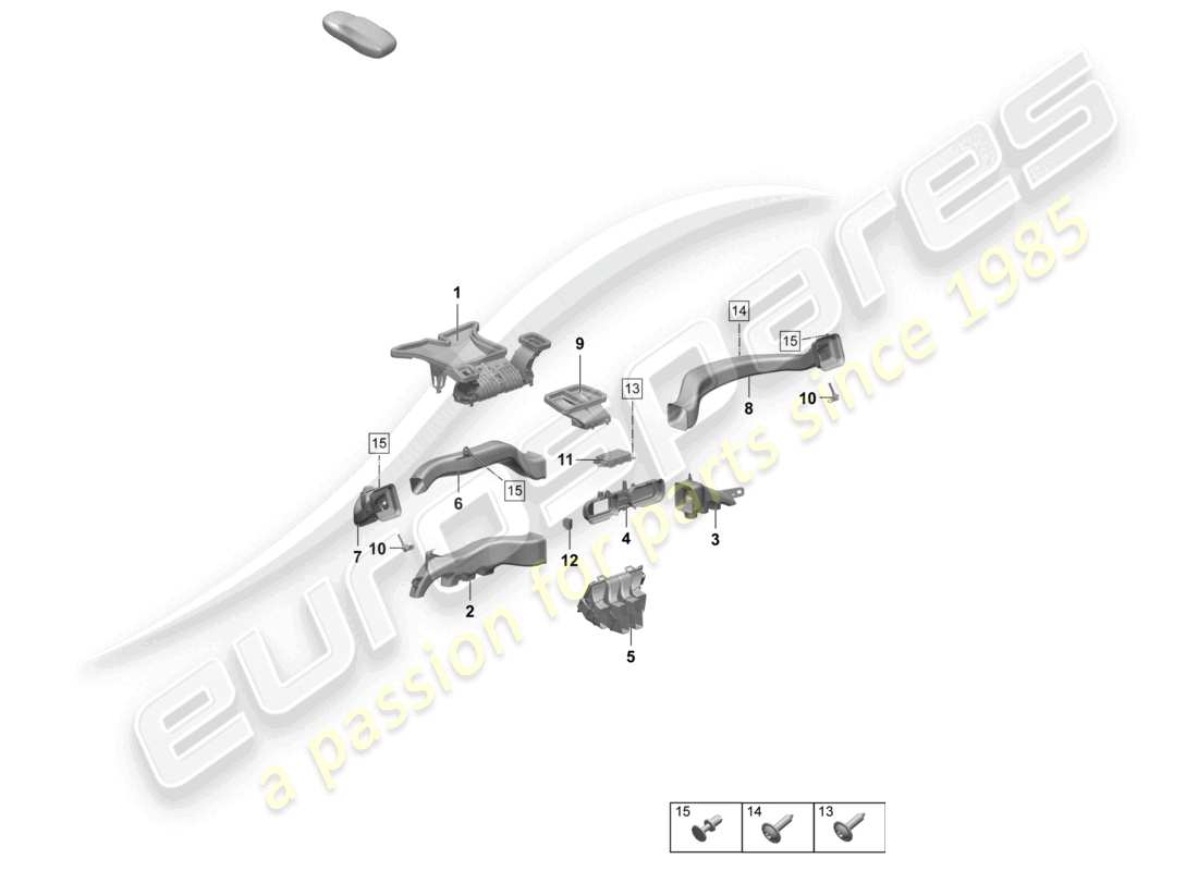 porsche 2026 (macan-e) air guide dashboard centre console part diagram
