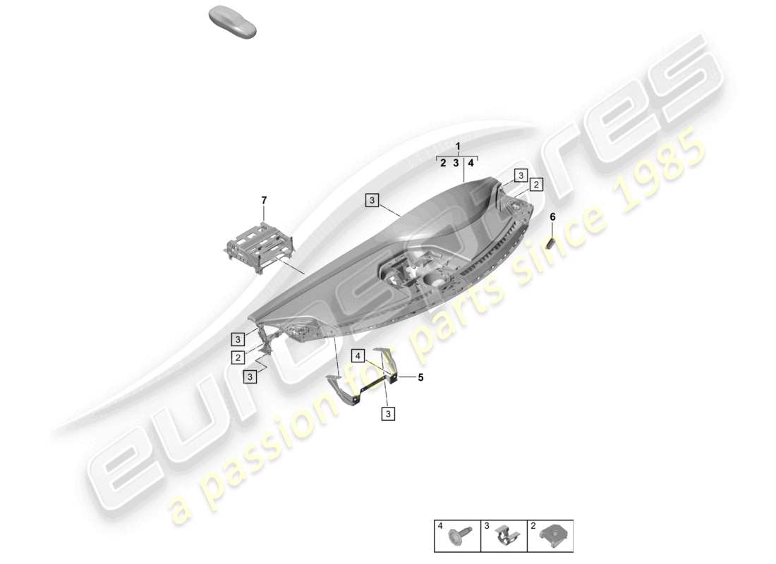 porsche 2026 (992-2 turbo / s) instrument panel trim upper part with: fasteners parts diagram
