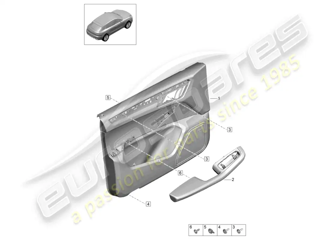 porsche 2020 (macan) door trim panels front doors for models with leatherette trim leather package alcantara interior lighting basic parts diagram