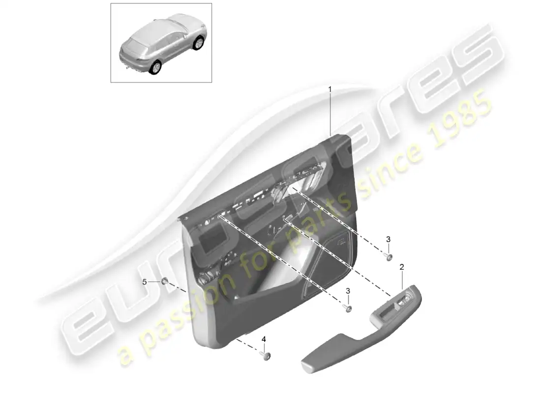 porsche 2014 (macan) door panel front slush technology parts diagram