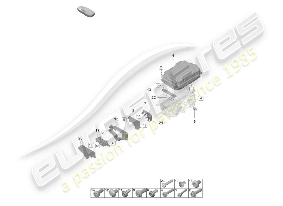 porsche 2023 (taycan 9j1-1) traction motor for elec. drive individual parts front axle parts diagram