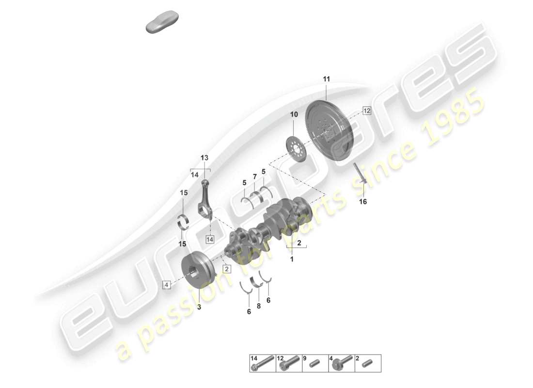 porsche 2025 (panamera 976) crankshaft conrod clutch plate parts diagram