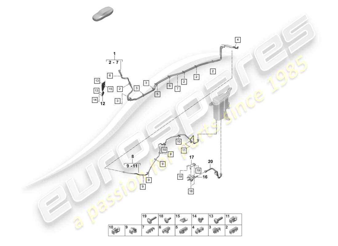porsche 2025 (panamera 976) fuel line underbody parts diagram