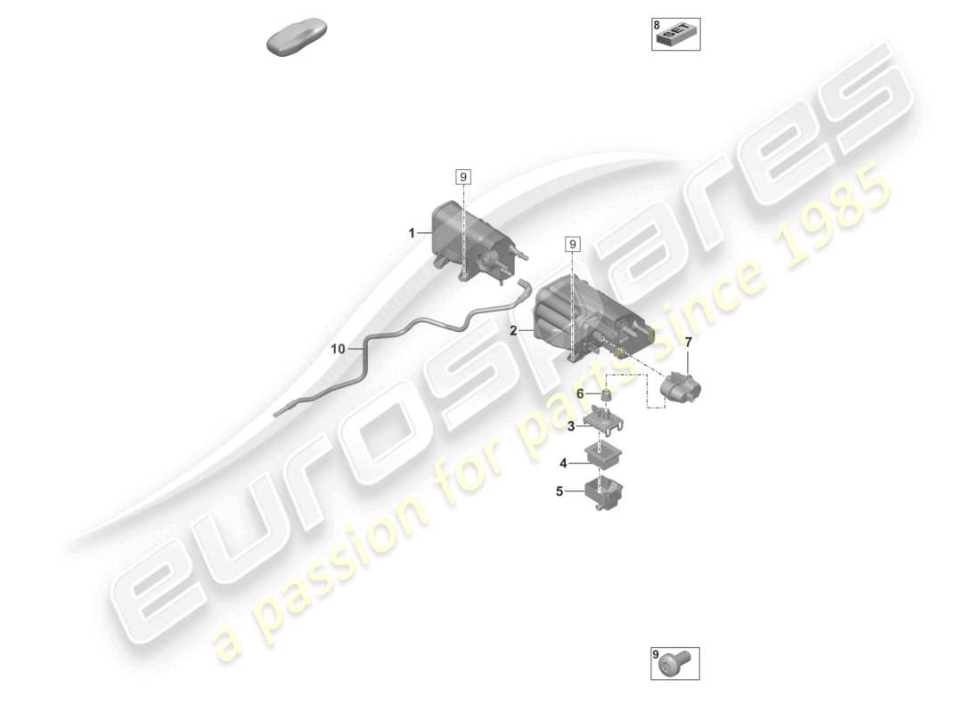 porsche 2025 (992-2 gt3) activated charcoal container parts diagram