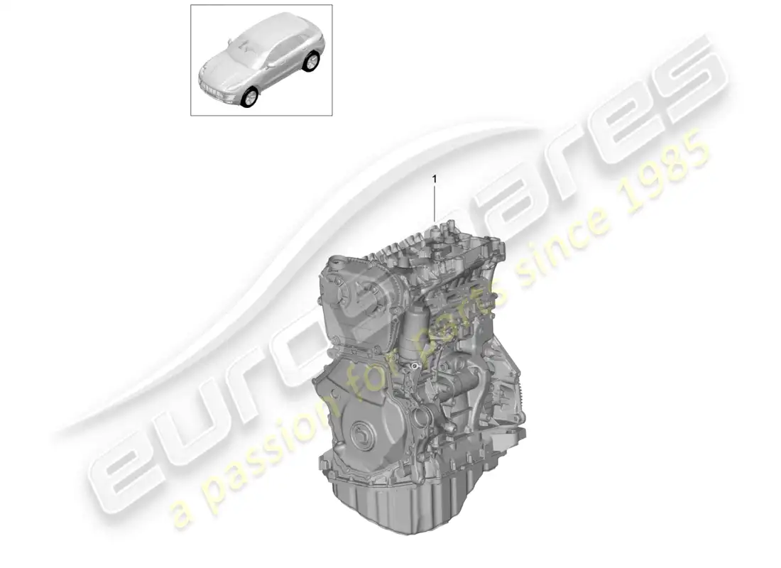 porsche 2014 (macan) base engine comprising: valve cover cylinder head crankcase housing crankshaft oil sump parts diagram