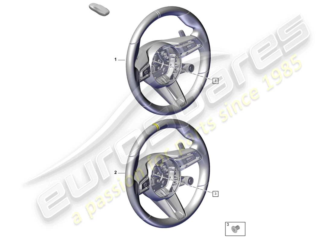porsche 2023 (cayenne e3 pa) multifunct. sports strng wheel (leather, heatable) multi. sports steering wheel (race-tex) part diagram