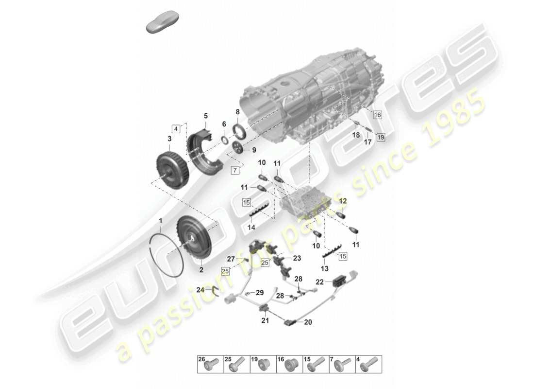 porsche 2023 (panamera 971-2) gearbox individual parts parts diagram