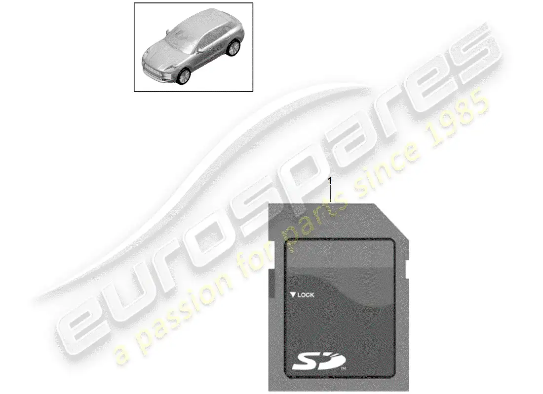 porsche 2020 (macan) sd memory card for updating the navigation data parts diagram