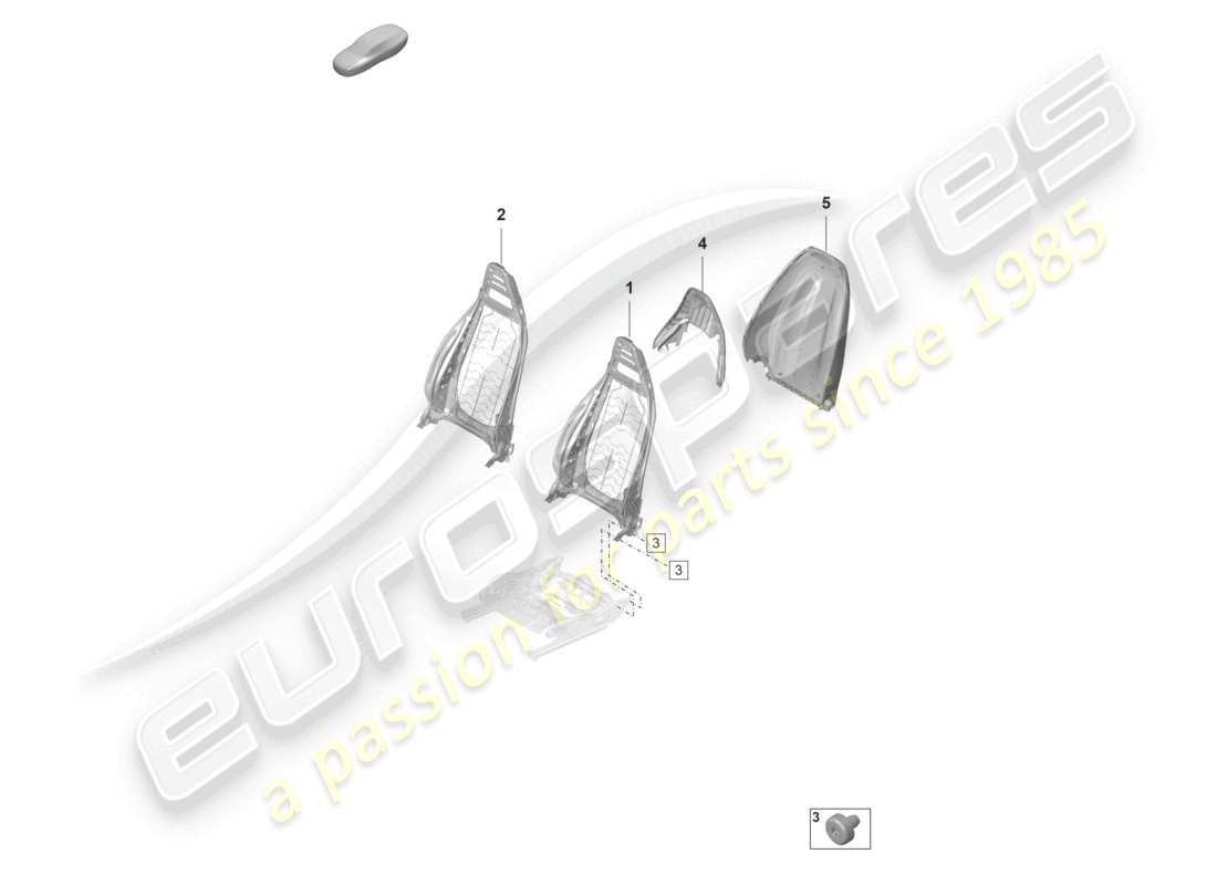 porsche 2023 (panamera 971-2) backrest frame backrest shell standard seat parts diagram